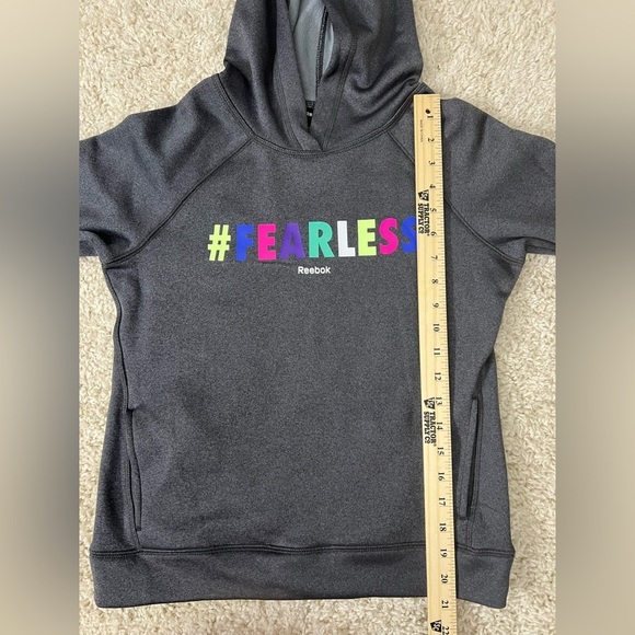 Kids Medium Fearless Gray Reebok Hoodie GUC - Picture 4 of 5